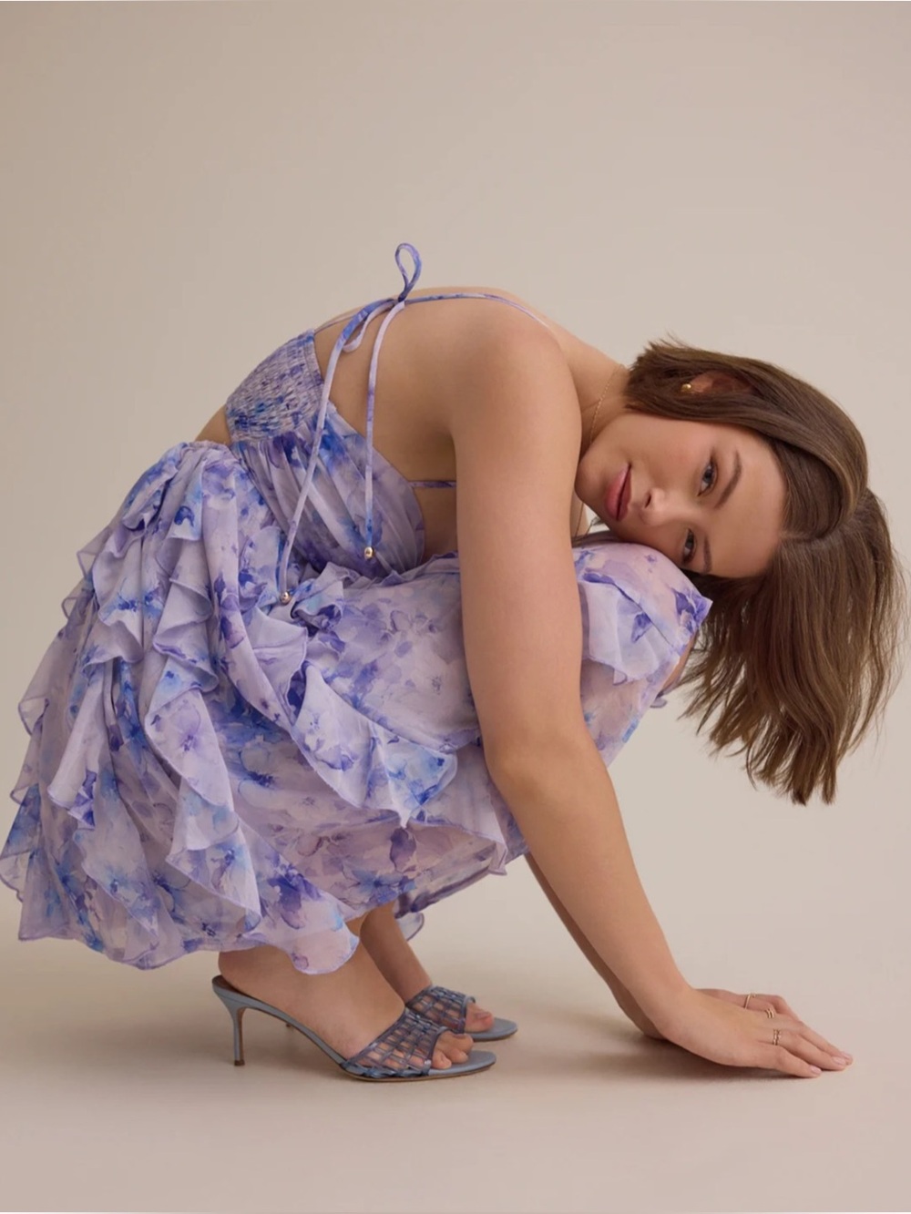 ALTAR'D STATE | NWT Whitley Watercolor Floral Mini Babydoll Dress, Size Small - Picture 13 of 14